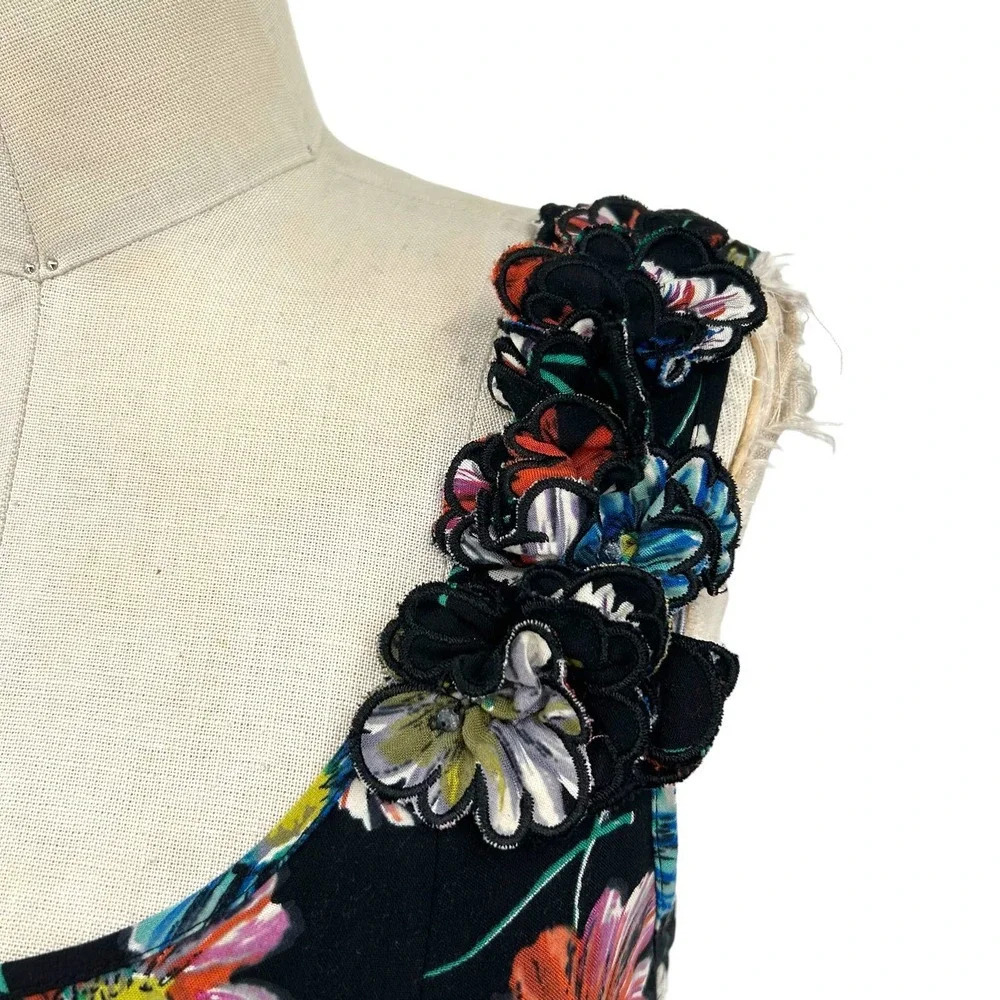 Anthropologie Moulinette Soeurs Astere Everywhere‎ Dress Floral Black Size 2 - Picture 4 of 15